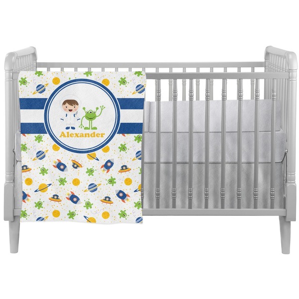 Custom Boy's Space Themed Crib Comforter / Quilt (Personalized)