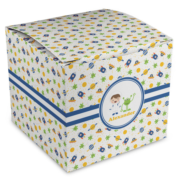 Custom Boy's Space Themed Cube Favor Gift Boxes (Personalized)
