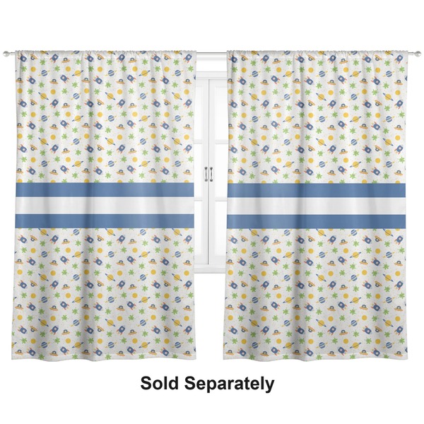 Custom Boy's Space Themed Curtain Panel - Custom Size