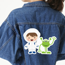 Boy's Space Themed Twill Iron On Patch - Custom Shape - 3XL
