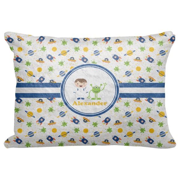 Custom Boy's Space Themed Decorative Baby Pillowcase - 16"x12" (Personalized)