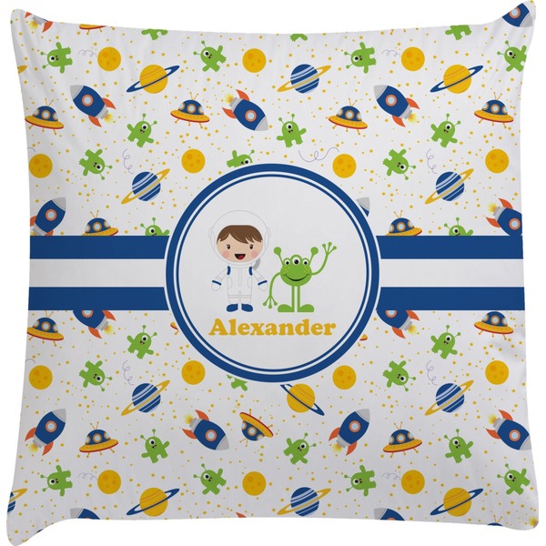 Custom Boy's Space Themed Decorative Pillow Case (Personalized)