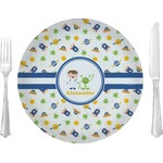 Boy's Space Themed Glass Lunch / Dinner Plate 10" (Personalized)