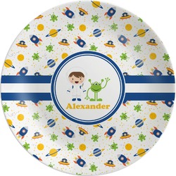 Boy's Space Themed Melamine Plate (Personalized)