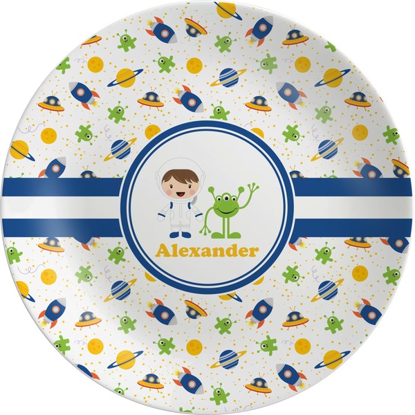 Custom Boy's Space Themed Melamine Plate (Personalized)