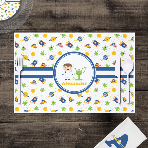 Boy's Space Themed Disposable Paper Placemat - In Context