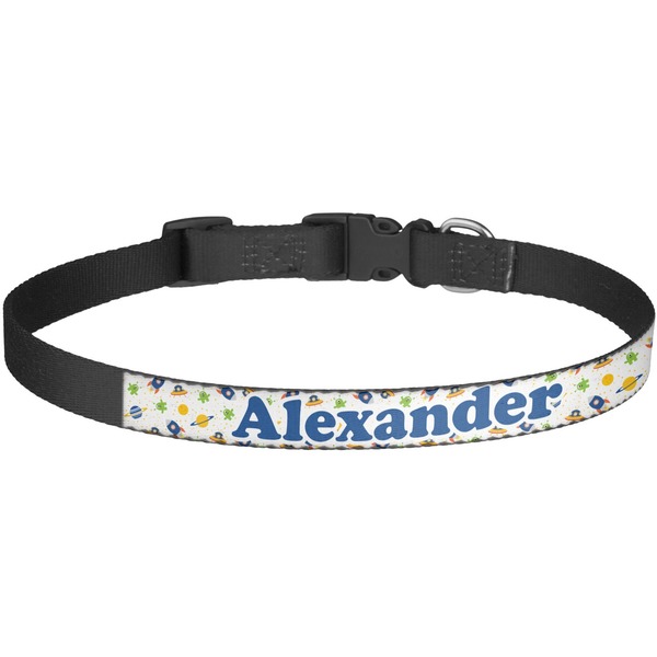 Custom Boy's Space Themed Dog Collar - Large (Personalized)