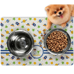 Boy's Space Themed Dog Food Mat - Small w/ Name or Text