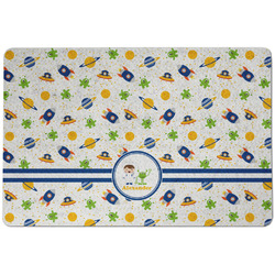Boy's Space Themed Dog Food Mat w/ Name or Text
