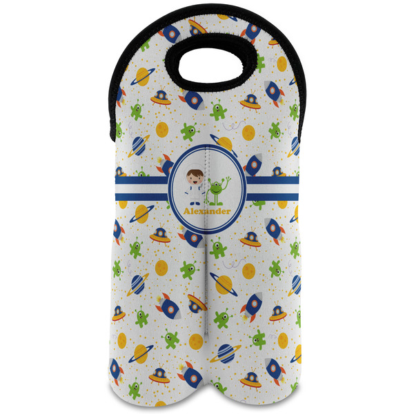 Custom Boy's Space Themed Wine Tote Bag (2 Bottles) (Personalized)