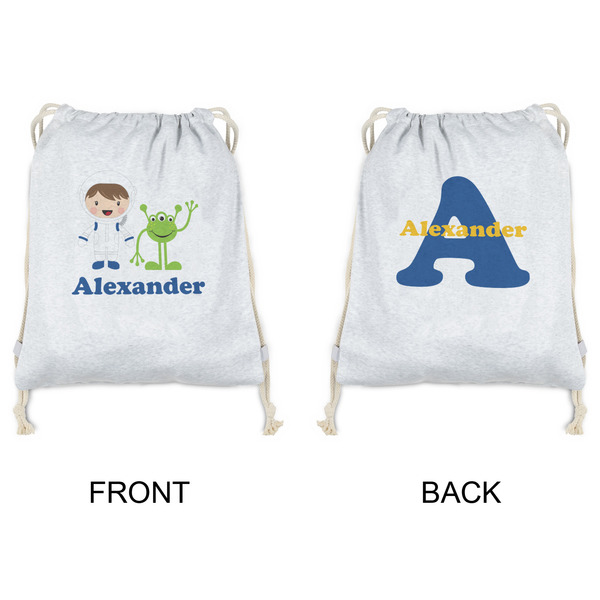Boy's Space Themed Drawstring Backpacks - Sweatshirt Fleece - Double Sided - APPROVAL