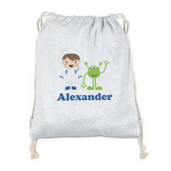 Boy's Space Themed Drawstring Backpack - Sweatshirt Fleece - Double Sided (Personalized)