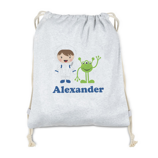 Custom Boy's Space Themed Drawstring Backpack - Sweatshirt Fleece - Double Sided (Personalized)