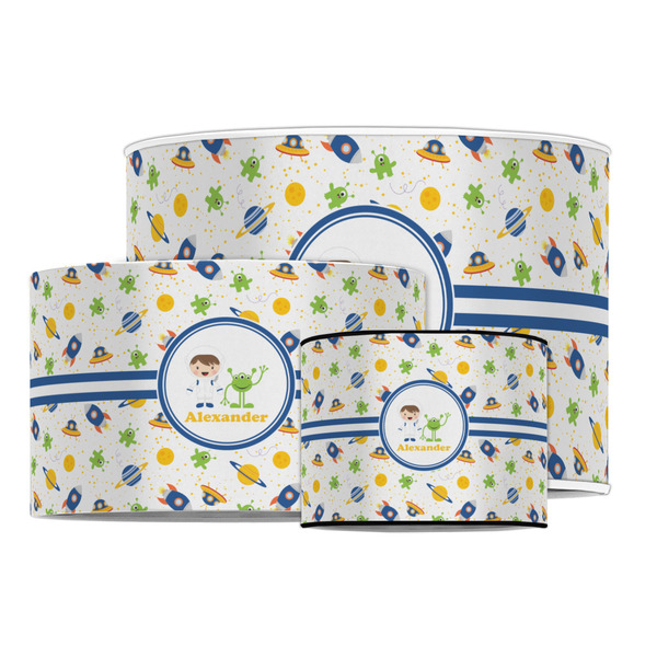 Boy's Space Themed Drum Lampshades - MAIN