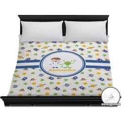 Boy's Space Themed Duvet Cover - King (Personalized)