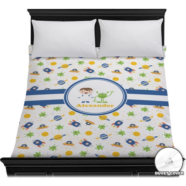 Custom Boy's Space Themed Duvet Cover - Full / Queen (Personalized)