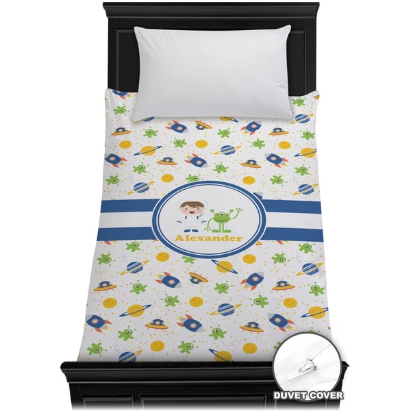 Custom Boy's Space Themed Duvet Cover - Twin (Personalized)