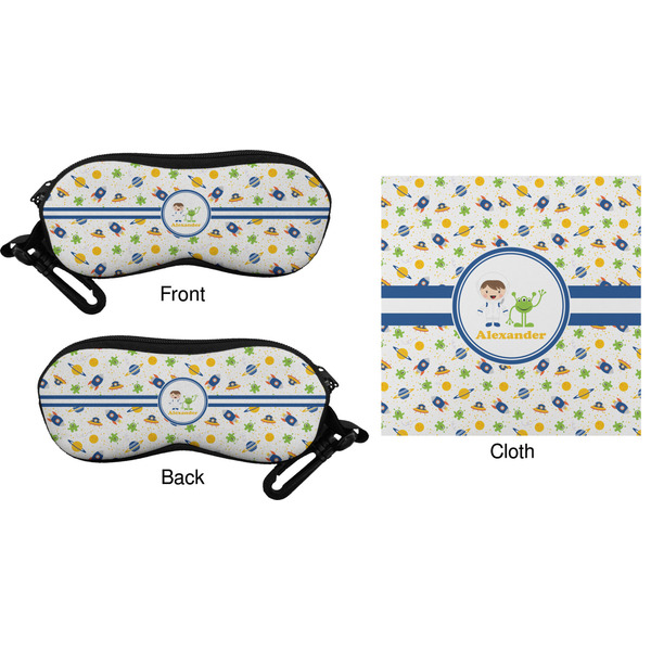 Boy's Space Themed Eyeglass Case & Cloth (Approval)