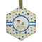 Boy's Space Themed Frosted Glass Ornament - Hexagon
