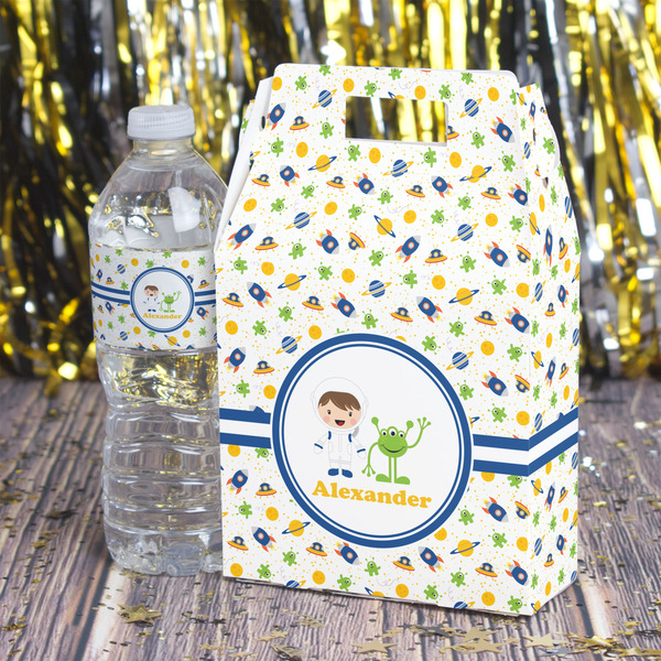 Boy's Space Themed Gable Favor Box - In Context