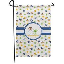 Boy's Space Themed Small Garden Flag - Double Sided w/ Name or Text