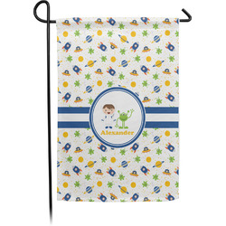 Boy's Space Themed Small Garden Flag - Single Sided w/ Name or Text