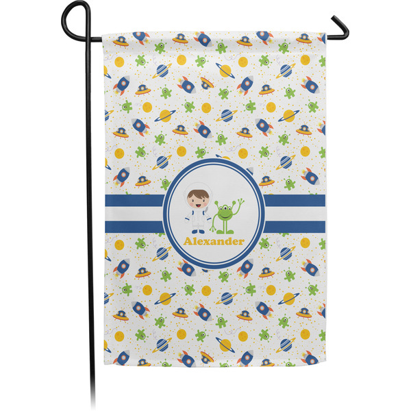 Custom Boy's Space Themed Garden Flag (Personalized)