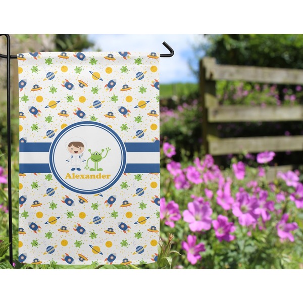Boy's Space Themed Garden Flag - Outside In Flowers