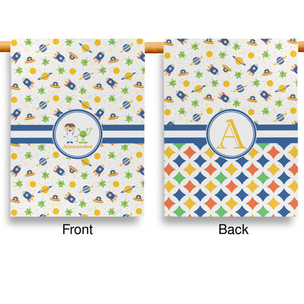 Boy's Space Themed Garden Flags - Large - Double Sided - APPROVAL