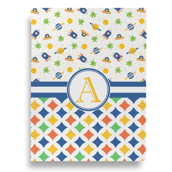 Boy's Space Themed Garden Flags - Large - Double Sided - BACK