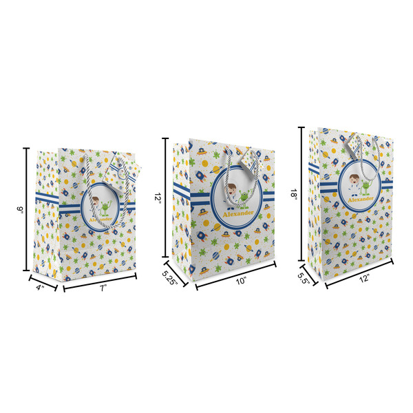 Boy's Space Themed Gift Bags - All Sizes - Dimensions