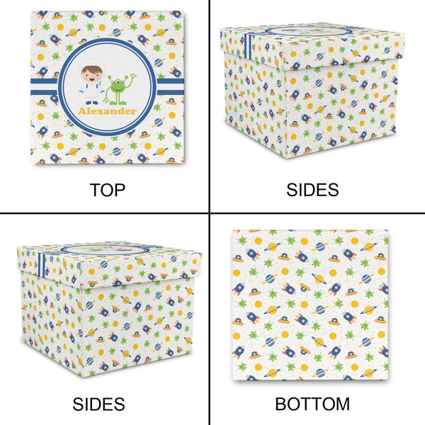 Boy's Space Themed Gift Boxes with Lid - Canvas Wrapped - Small - Approval