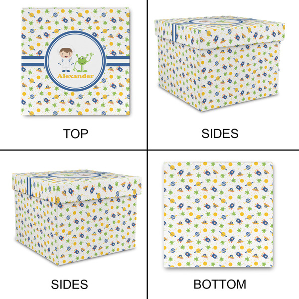 Boy's Space Themed Gift Boxes with Lid - Canvas Wrapped - X-Large - Approval
