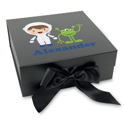 Boy's Space Themed Gift Box with Magnetic Lid - Black (Personalized)