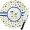 Boy's Space Themed Round Glass Cutting Board (Personalized)