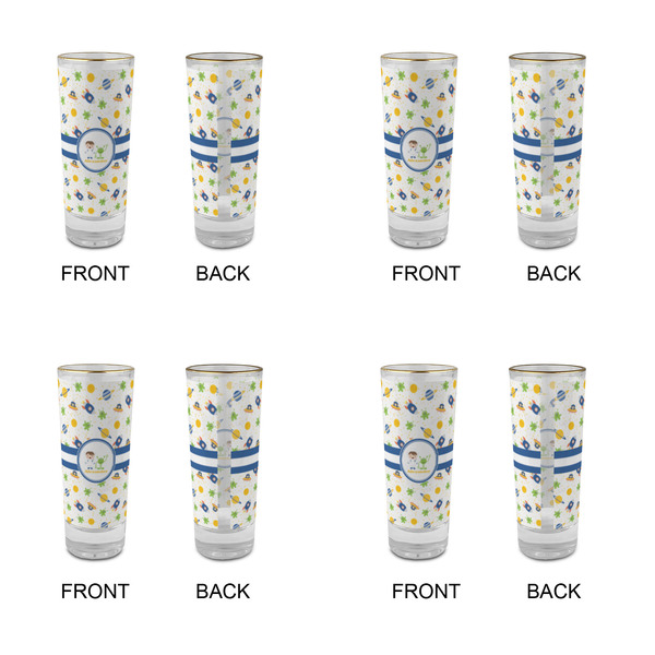 Boy's Space Themed Glass Shot Glass - 2 oz - Set of 4 - APPROVAL