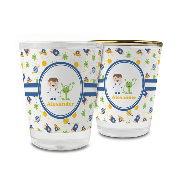 Custom Boy's Space Themed Glass Shot Glass - 1.5 oz (Personalized)