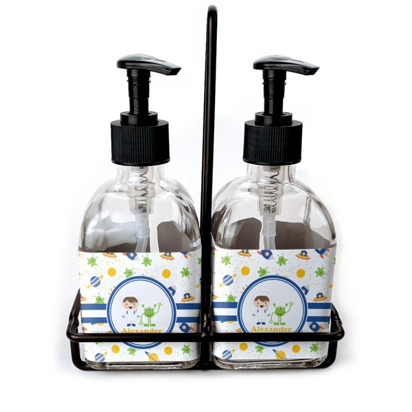 Custom Boy's Space Themed Glass Soap & Lotion Bottles (Personalized)