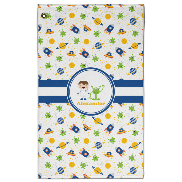 Custom Boy's Space Themed Golf Towel - Poly-Cotton Blend - Large w/ Name or Text