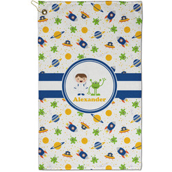 Boy's Space Themed Golf Towel - Poly-Cotton Blend - Small w/ Name or Text