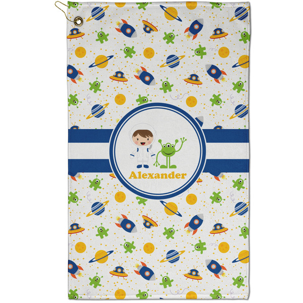 Custom Boy's Space Themed Golf Towel - Poly-Cotton Blend - Small w/ Name or Text