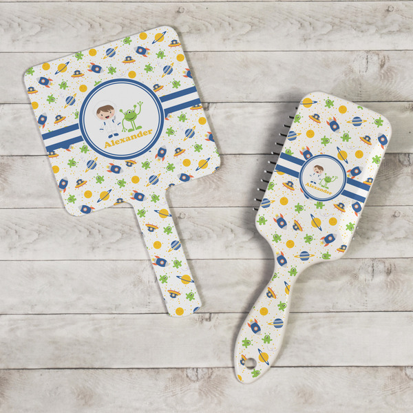 Boy's Space Themed Hand Mirrors - In Context