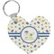 Boy's Space Themed Heart Plastic Keychain w/ Name or Text