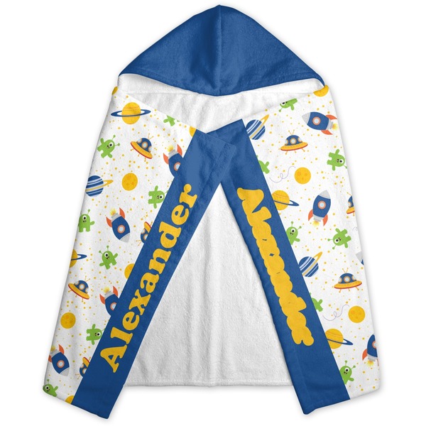 Boy's Space Themed Hooded Towel - Folded