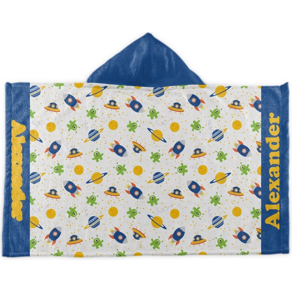 Custom Boy's Space Themed Kids Hooded Towel (Personalized)