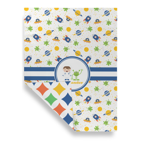 Boy's Space Themed House Flags - Double Sided - FRONT FOLDED