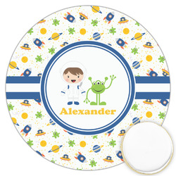 Boy's Space Themed Printed Cookie Topper - 3.25" (Personalized)