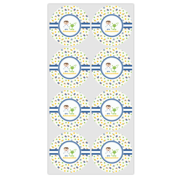 Boy's Space Themed Icing Circle - Medium - Set of 8