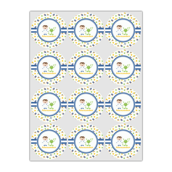 Boy's Space Themed Icing Circle - Small - Set of 12
