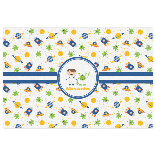 Boy's Space Themed Indoor / Outdoor Rug - 2'x3' - Front Flat